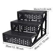 3 Steps Pet Stairs with Soft Cover for Small Dogs and Cats Portable Climbing Ramp V528-PETSTAIRS-GREY-71620