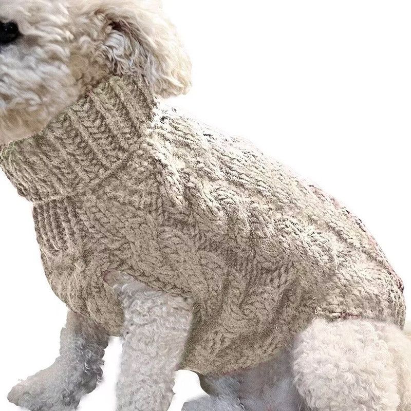 Puppy Dog Jumper Winter Warm Knitted Sweater Pet Clothes Small Dogs Coat Thermal S Size - Beige V528-PETSWEATER-BEIGE-S-53314