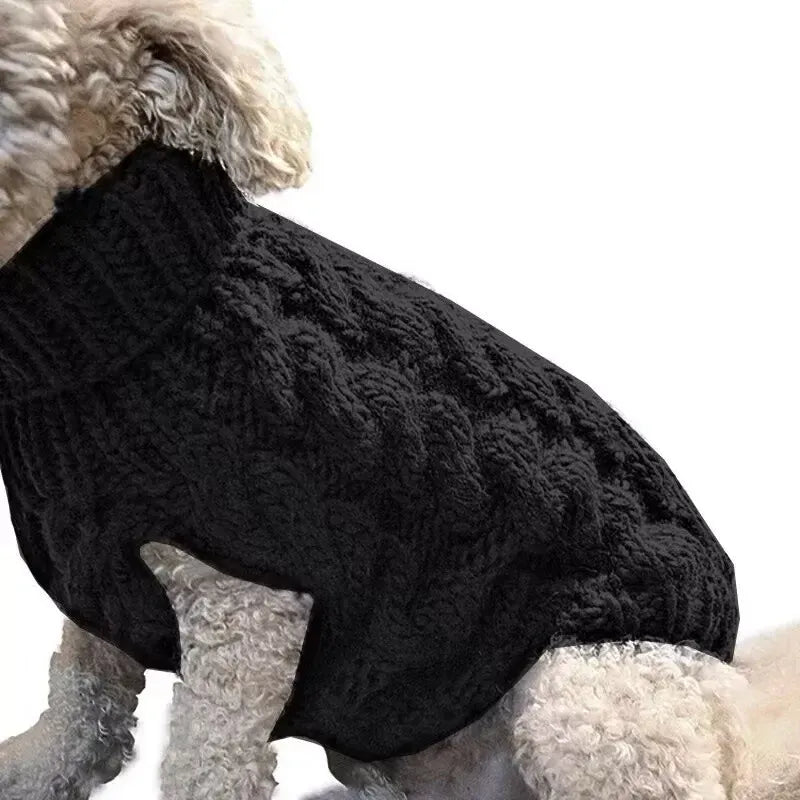 Puppy Dog Jumper Winter Warm Knitted Sweater Pet Clothes Small Dogs Coat Thermal S Size - Black V528-PETSWEATER-BLACK-S-72384