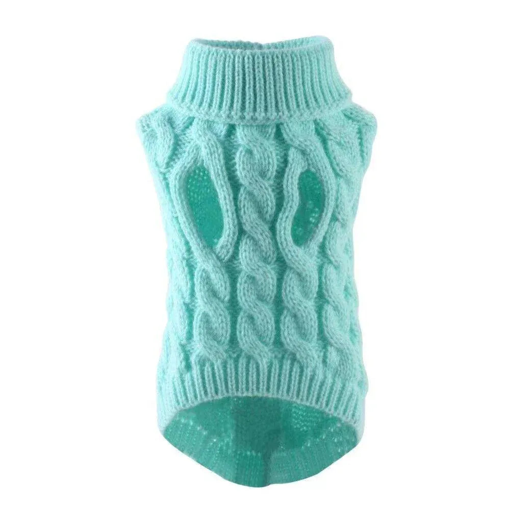 Puppy Dog Jumper Winter Warm Knitted Sweater Pet Clothes Small Dogs Coat Thermal S Size - Black V528-PETSWEATER-BLACK-S-72384