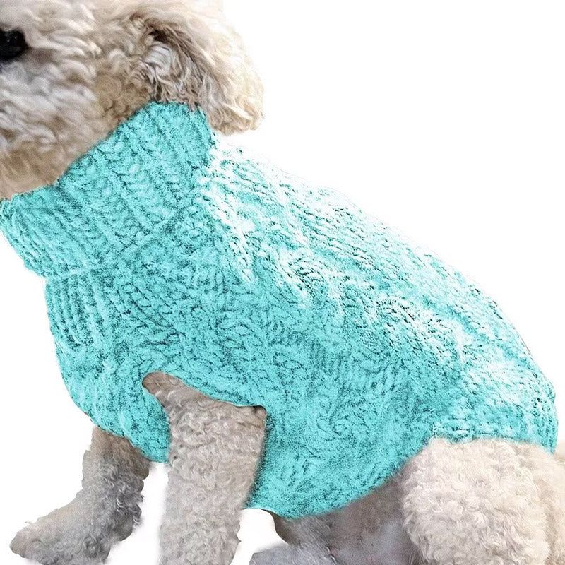 Puppy Dog Jumper Winter Warm Knitted Sweater Pet Clothes Small Dogs Coat Thermal S Size - Blue V528-PETSWEATER-BLUE-S-38563