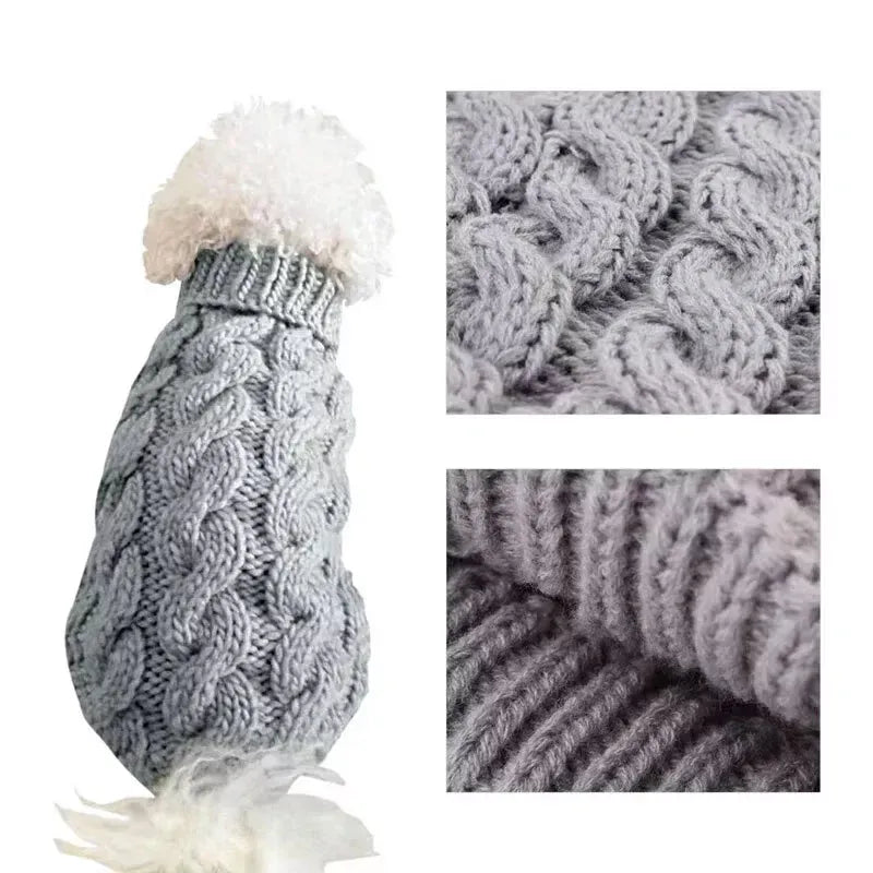 Puppy Dog Jumper Winter Warm Knitted Sweater Pet Clothes Small Dogs Coat Thermal S Size - Blue V528-PETSWEATER-BLUE-S-38563