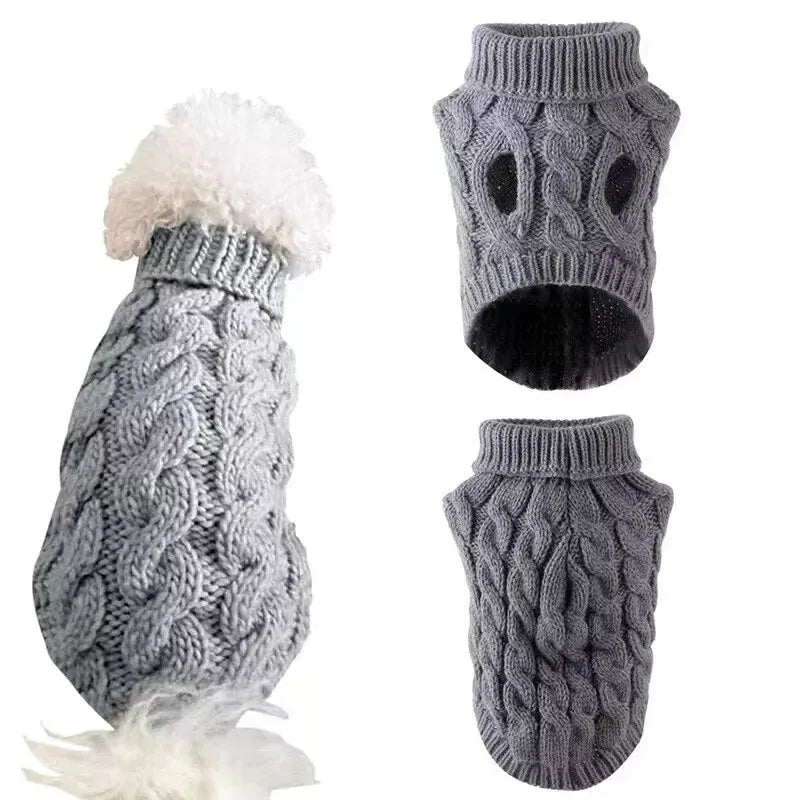 Puppy Dog Jumper Winter Warm Knitted Sweater Pet Clothes Small Dogs Coat Thermal S Size - Blue V528-PETSWEATER-BLUE-S-38563