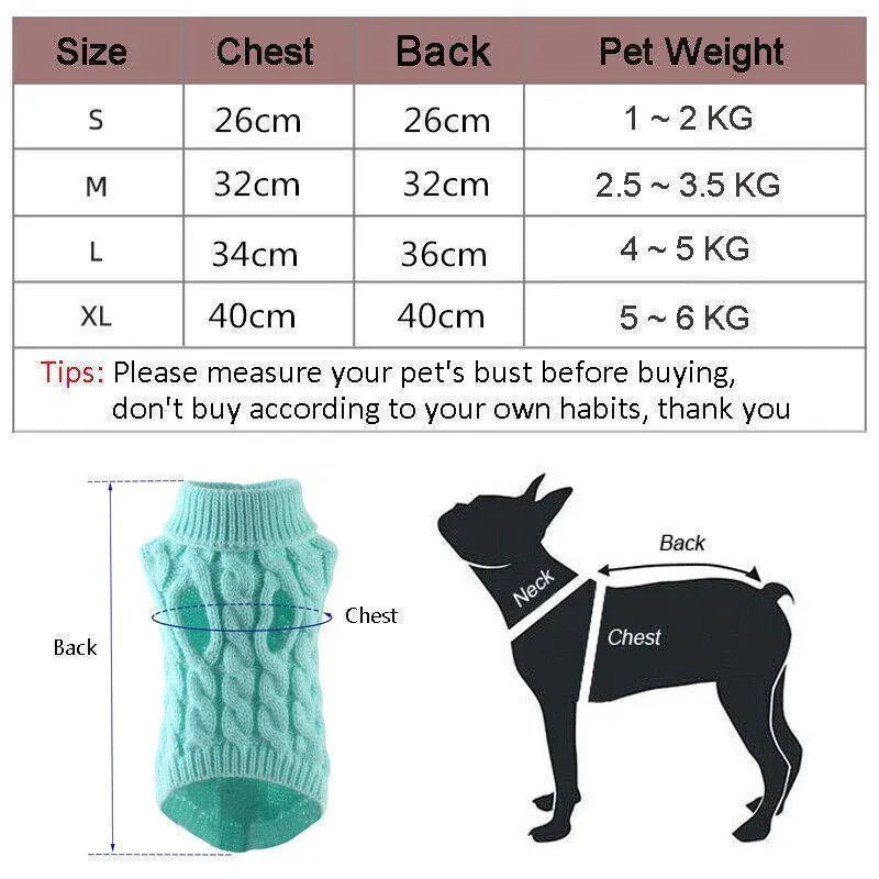 Puppy Dog Jumper Winter Warm Knitted Sweater Pet Clothes Small Dogs Coat Thermal S Size - Grey V528-PETSWEATER-GREY-S-11403