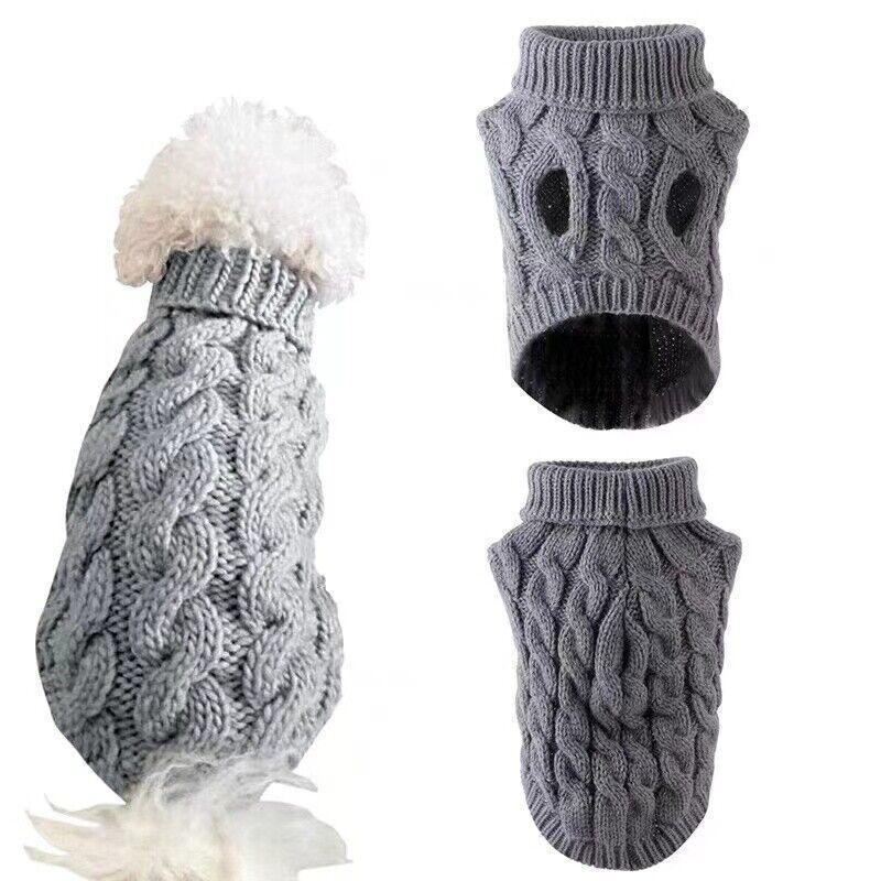 Puppy Dog Jumper Winter Warm Knitted Sweater Pet Clothes Small Dogs Coat Thermal L Size - Leather Pink V528-PETSWEATER-LEATHERPINK-L-20648