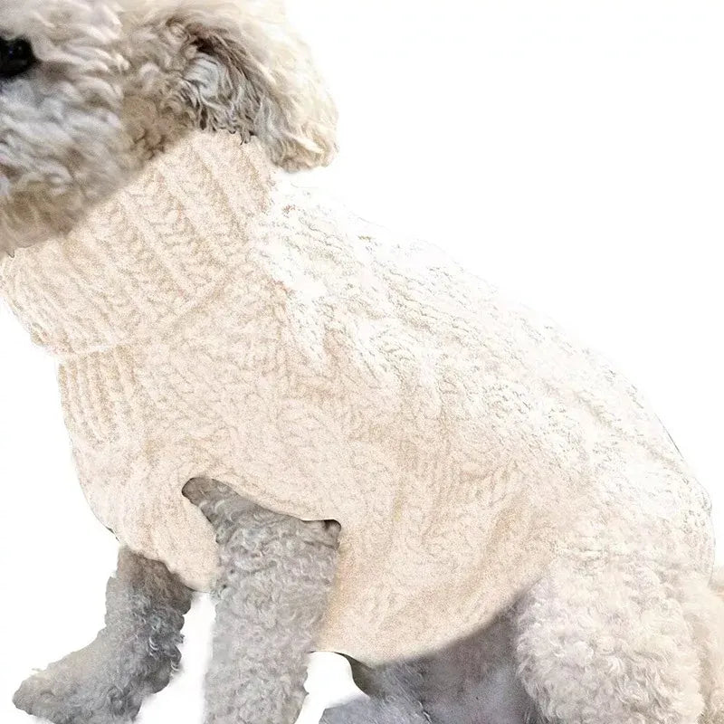 Puppy Dog Jumper Winter Warm Knitted Sweater Pet Clothes Small Dogs Coat Thermal S Size - White V528-PETSWEATER-WHITE-S-31110