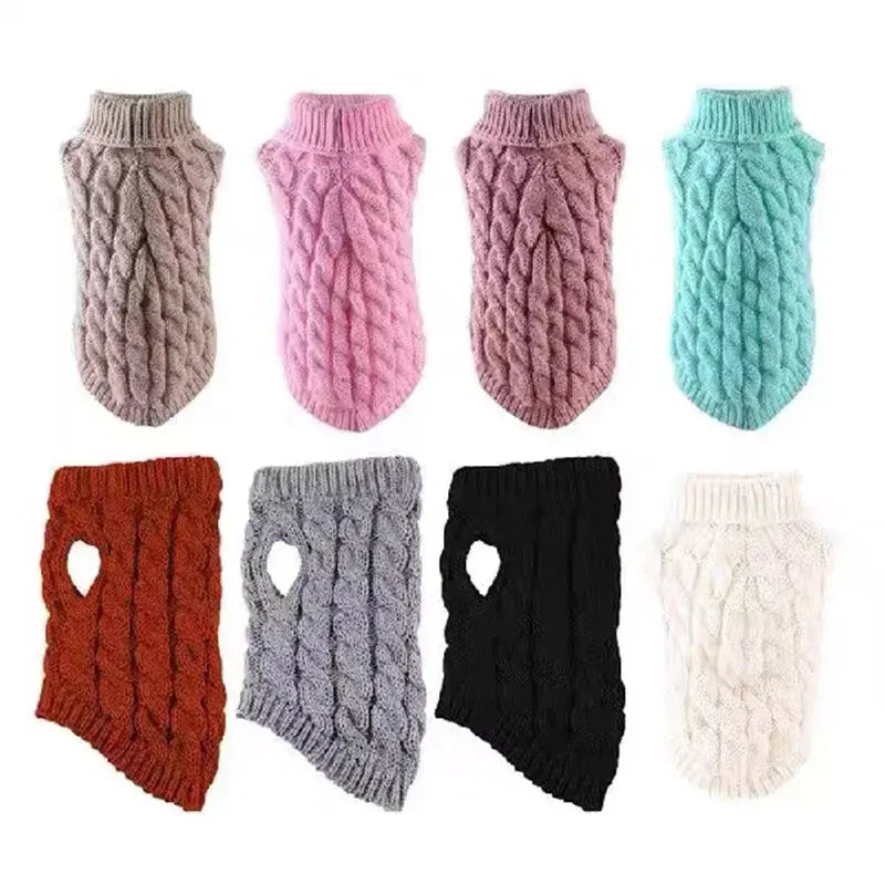 Puppy Dog Jumper Winter Warm Knitted Sweater Pet Clothes Small Dogs Coat Thermal S Size - White V528-PETSWEATER-WHITE-S-31110