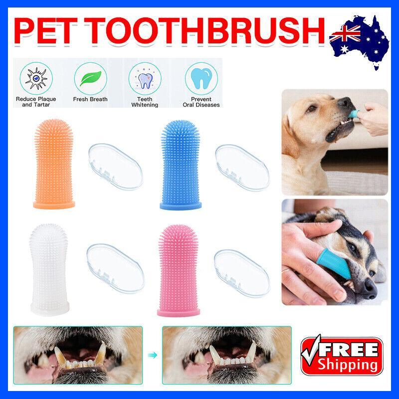 Dog Cat Super Soft Pet Finger Toothbrush Teeth Silicone Brush Care Cleaning - Clear V528-PETTOOTHBRUSH-CLEAR-1PC-700565