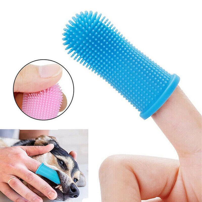 Dog Cat Super Soft Pet Finger Toothbrush Teeth Silicone Brush Care Cleaning - Clear V528-PETTOOTHBRUSH-CLEAR-1PC-700565