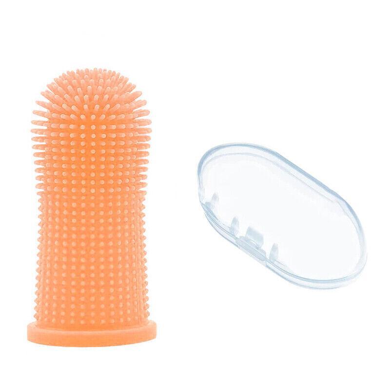 Dog Cat Super Soft Pet Finger Toothbrush Teeth Silicone Brush Care Cleaning - Clear V528-PETTOOTHBRUSH-CLEAR-1PC-700565