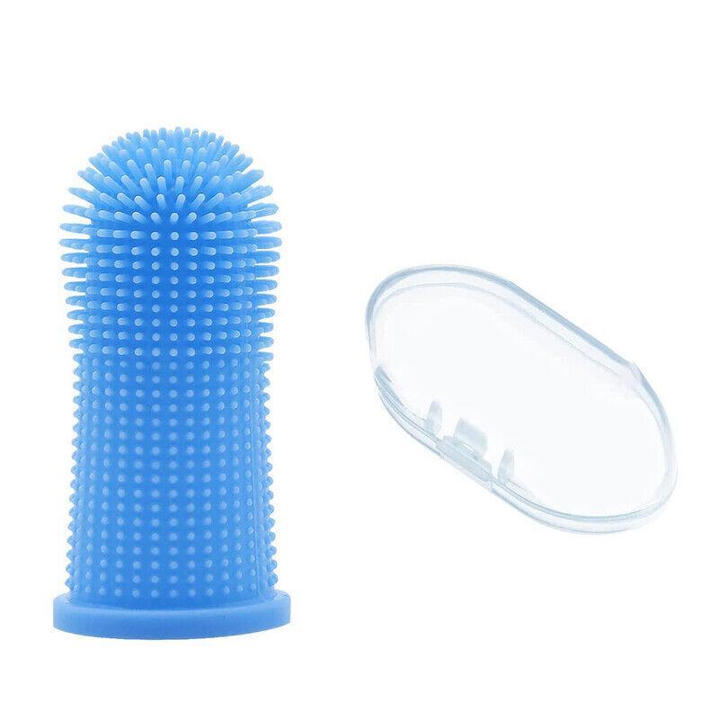 Dog Cat Super Soft Pet Finger Toothbrush Teeth Silicone Brush Care Cleaning - Clear V528-PETTOOTHBRUSH-CLEAR-1PC-700565