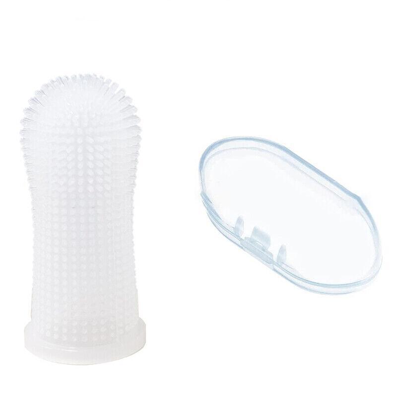 Dog Cat Super Soft Pet Finger Toothbrush Teeth Silicone Brush Care Cleaning - Clear V528-PETTOOTHBRUSH-CLEAR-1PC-700565