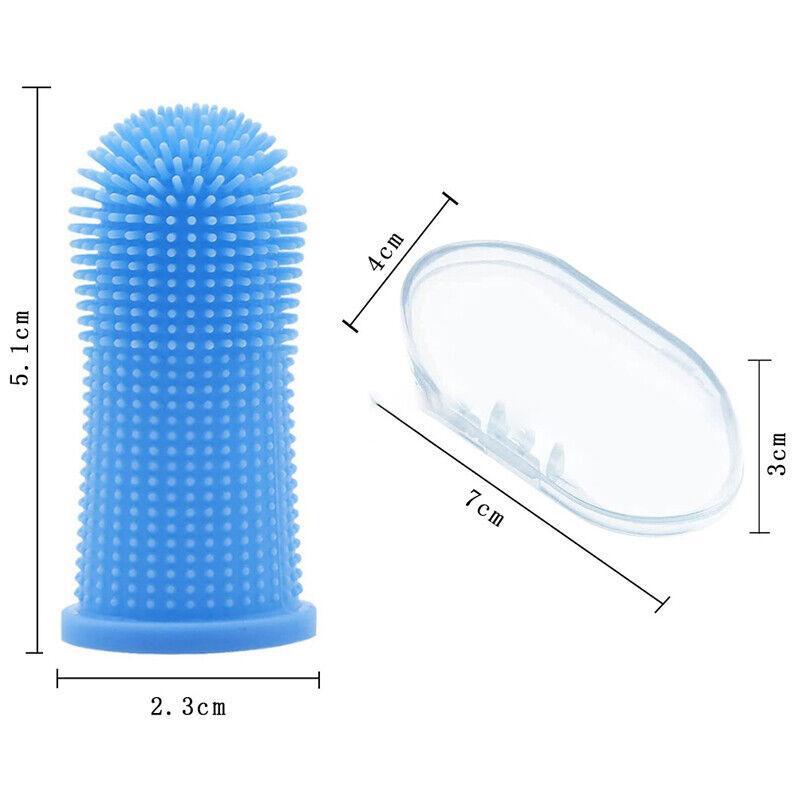 Dog Cat Super Soft Pet Finger Toothbrush Teeth Silicone Brush Care Cleaning - Yellow V528-PETTOOTHBRUSH-ORANGE-1PC-163663
