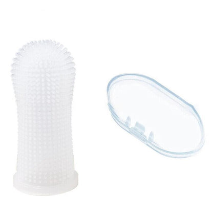 Dog Cat Super Soft Pet Finger Toothbrush Teeth Silicone Brush Care Cleaning - Yellow V528-PETTOOTHBRUSH-ORANGE-1PC-163663
