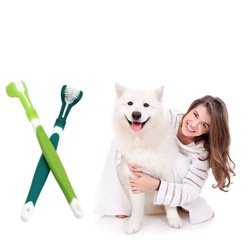 Three Sided Dog Toothbrush Pet Cat Teeth Cleaning Tool Oral Mouth Care Soft Bristle - Orange V528-PETTOOTHBRUSH-ORANGE-67343