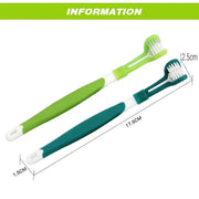 Three Sided Dog Toothbrush Pet Cat Teeth Cleaning Tool Oral Mouth Care Soft Bristle - Orange V528-PETTOOTHBRUSH-ORANGE-67343