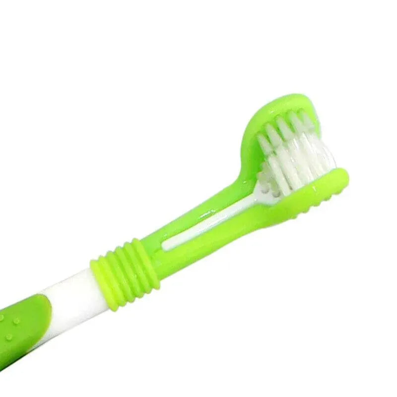 Three Sided Dog Toothbrush Pet Cat Teeth Cleaning Tool Oral Mouth Care Soft Bristle - Orange V528-PETTOOTHBRUSH-ORANGE-67343