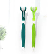 Three Sided Dog Toothbrush Pet Cat Teeth Cleaning Tool Oral Mouth Care Soft Bristle - Orange V528-PETTOOTHBRUSH-ORANGE-67343