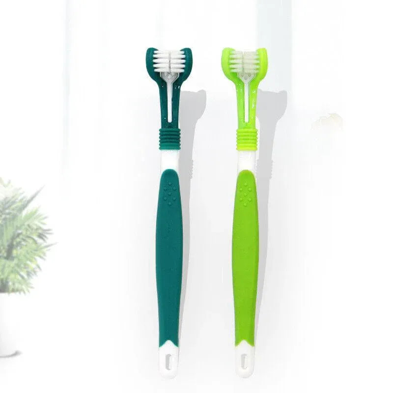 Three Sided Dog Toothbrush Pet Cat Teeth Cleaning Tool Oral Mouth Care Soft Bristle - Orange V528-PETTOOTHBRUSH-ORANGE-67343