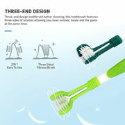 Three Sided Dog Toothbrush Pet Cat Teeth Cleaning Tool Oral Mouth Care Soft Bristle - Orange V528-PETTOOTHBRUSH-ORANGE-67343