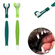 Three Sided Dog Toothbrush Pet Cat Teeth Cleaning Tool Oral Mouth Care Soft Bristle - Orange V528-PETTOOTHBRUSH-ORANGE-67343