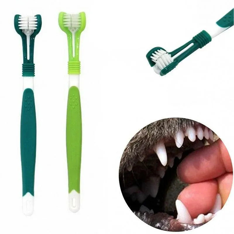 Three Sided Dog Toothbrush Pet Cat Teeth Cleaning Tool Oral Mouth Care Soft Bristle - Orange V528-PETTOOTHBRUSH-ORANGE-67343