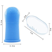Dog Cat Super Soft Pet Finger Toothbrush Teeth Silicone Brush Care Cleaning - Blue V528-PETTOOTHBRUSH-SKYBLUE1PC-607027