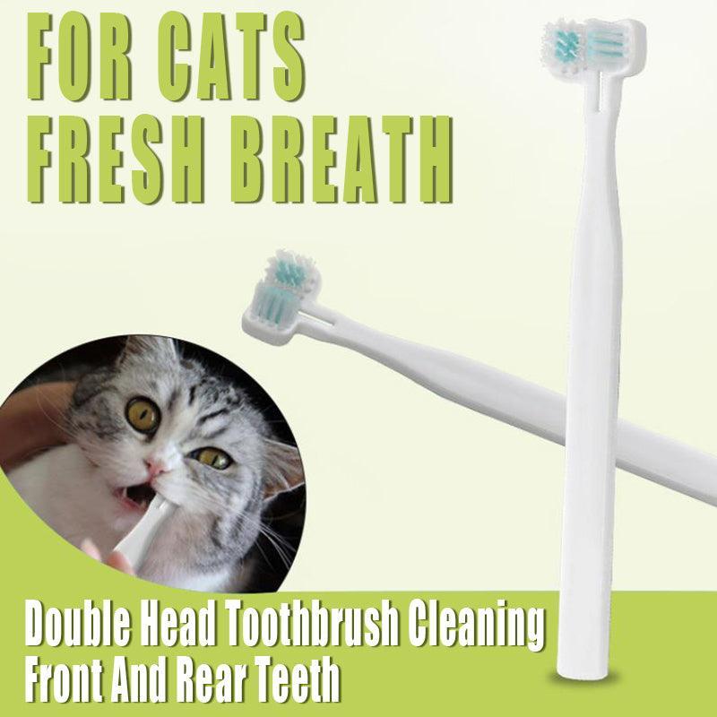 Double Head Toothbrush Dog Pet Cat Brush Dental Health Gum Care Cleaning Teeth V528-PETTOOTHBRUSH-WHITE-98589