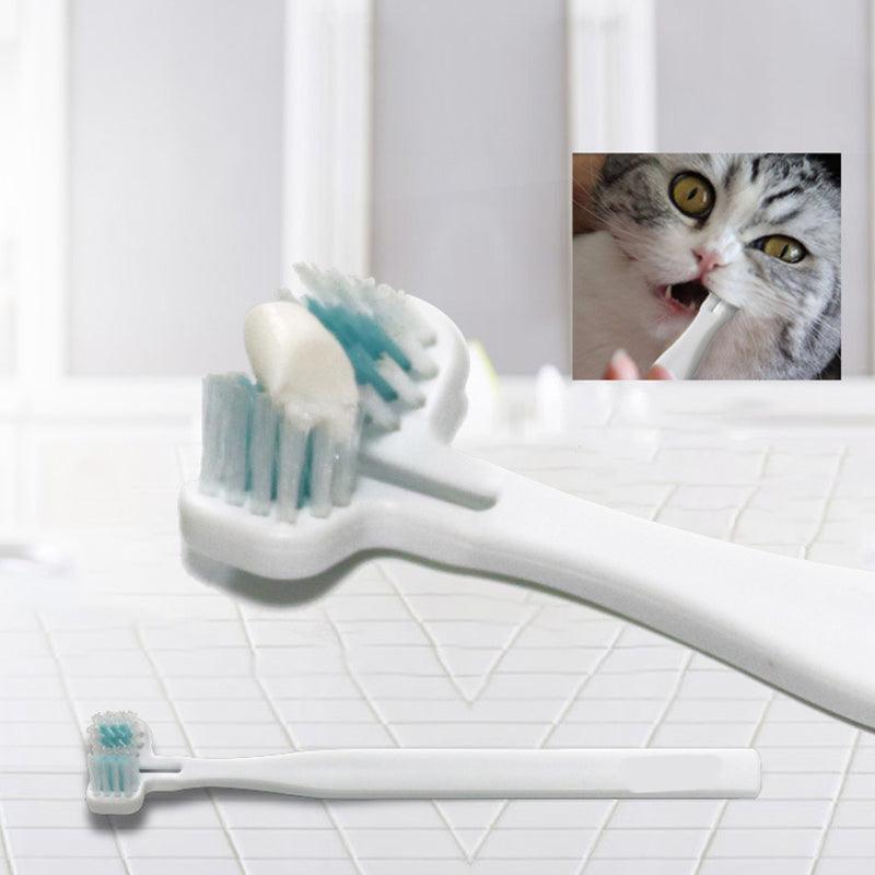Double Head Toothbrush Dog Pet Cat Brush Dental Health Gum Care Cleaning Teeth V528-PETTOOTHBRUSH-WHITE-98589
