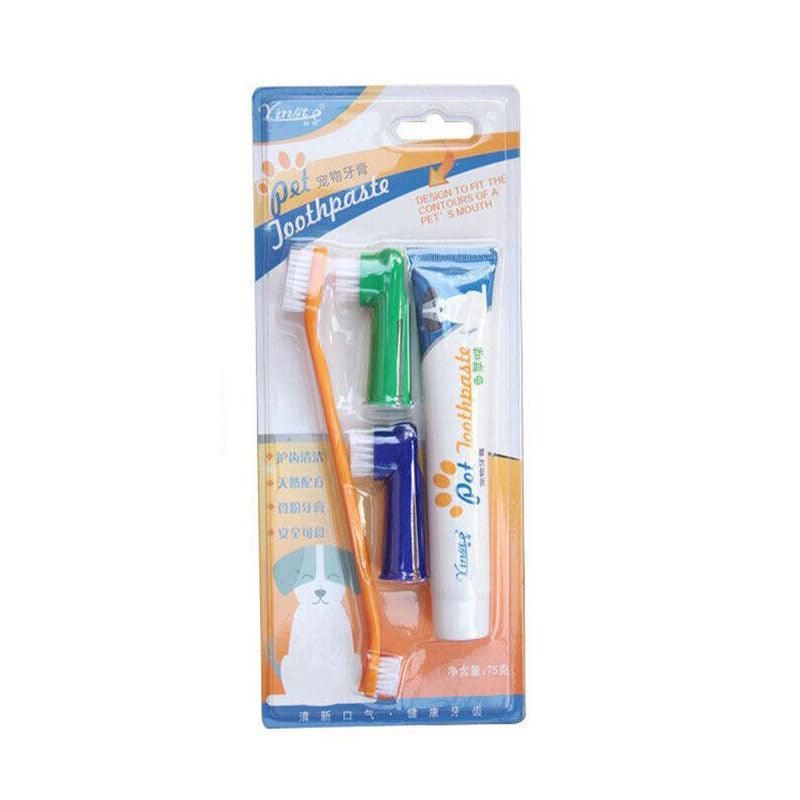 Pet Dog Teeth Cleaning Toothpaste with Toothbrush and Backup Brush Vanilla Flavoured V528-PETTOOTHPASTE-BLUE-72209