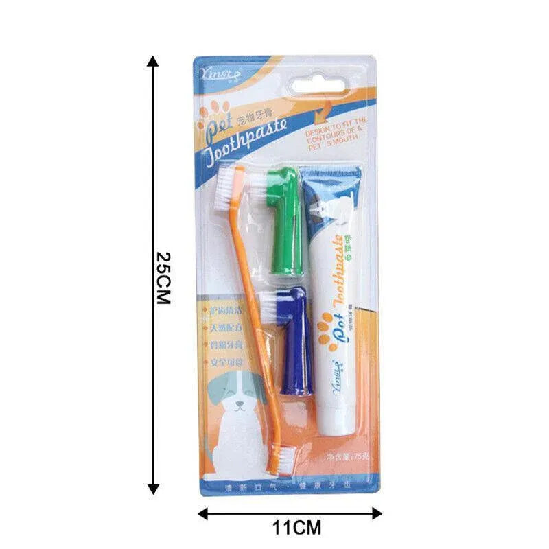 Pet Dog Teeth Cleaning Toothpaste with Toothbrush and Backup Brush Vanilla Flavoured V528-PETTOOTHPASTE-BLUE-72209