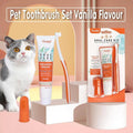 Pet Toothbrush Toothpaste Set for Cats and Dogs Vanilla Flavor Oral Care Kit V528-PETTOOTHPASTE-ORANG-60016