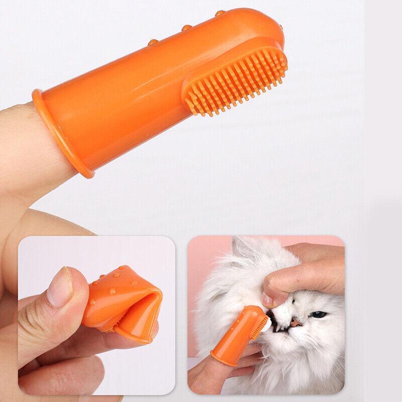 Pet Toothbrush Toothpaste Set for Cats and Dogs Vanilla Flavor Oral Care Kit V528-PETTOOTHPASTE-ORANG-60016