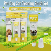 Pet Dog Cat Toothpaste and Toothbrush Set Beef Flavor V528-PETTOOTHPASTE-YELLOW-98135