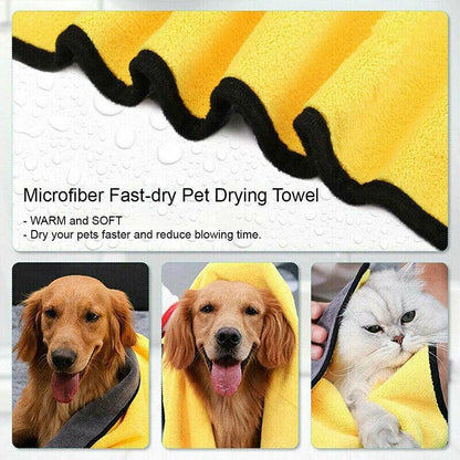 Pet Drying Towel Ultra-Absorbent Water Dog Cat Bath Microfiber Clean Soft Cloth - 50 X 100CM V528-PETTOWEL-50-100CM-13772