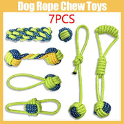 7PCS Dog Rope Chew Toys Set Cotton Knot Balls Puppy Teething Tug Training Toy V528-PETTOY-7PCS-11668