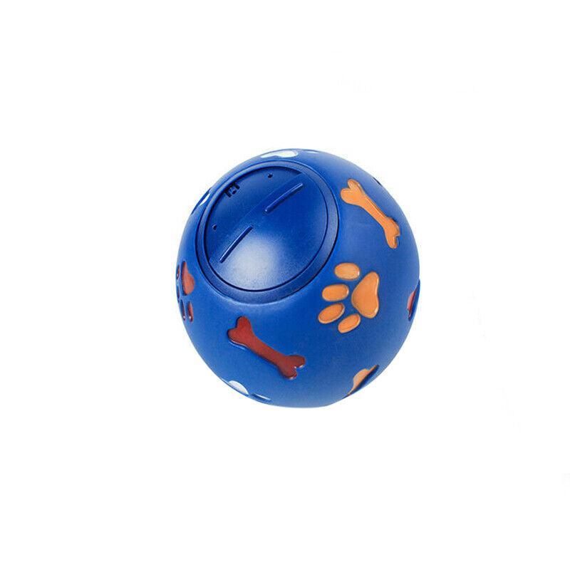 11cm Dog Pet Fun Tough-Treat Ball Tumbler Mental Food Dispenser Feeder Puzzle Toy - Blue V528-PETTOYBALL-BLUE-11CM-62085