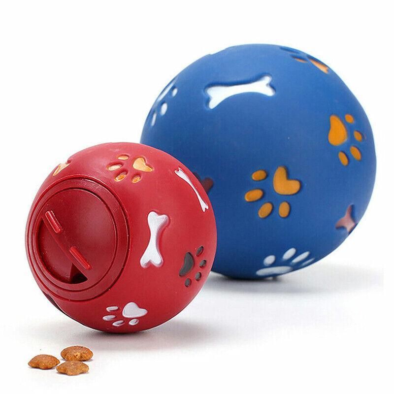 11cm Dog Pet Fun Tough-Treat Ball Tumbler Mental Food Dispenser Feeder Puzzle Toy - Blue V528-PETTOYBALL-BLUE-11CM-62085