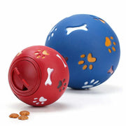 11cm Dog Pet Fun Tough-Treat Ball Tumbler Mental Food Dispenser Feeder Puzzle Toy - Red V528-PETTOYBALL-RED-11CM-69754