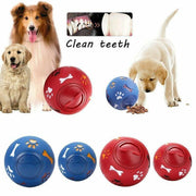 11cm Dog Pet Fun Tough-Treat Ball Tumbler Mental Food Dispenser Feeder Puzzle Toy - Red V528-PETTOYBALL-RED-11CM-69754