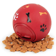 11cm Dog Pet Fun Tough-Treat Ball Tumbler Mental Food Dispenser Feeder Puzzle Toy - Red V528-PETTOYBALL-RED-11CM-69754