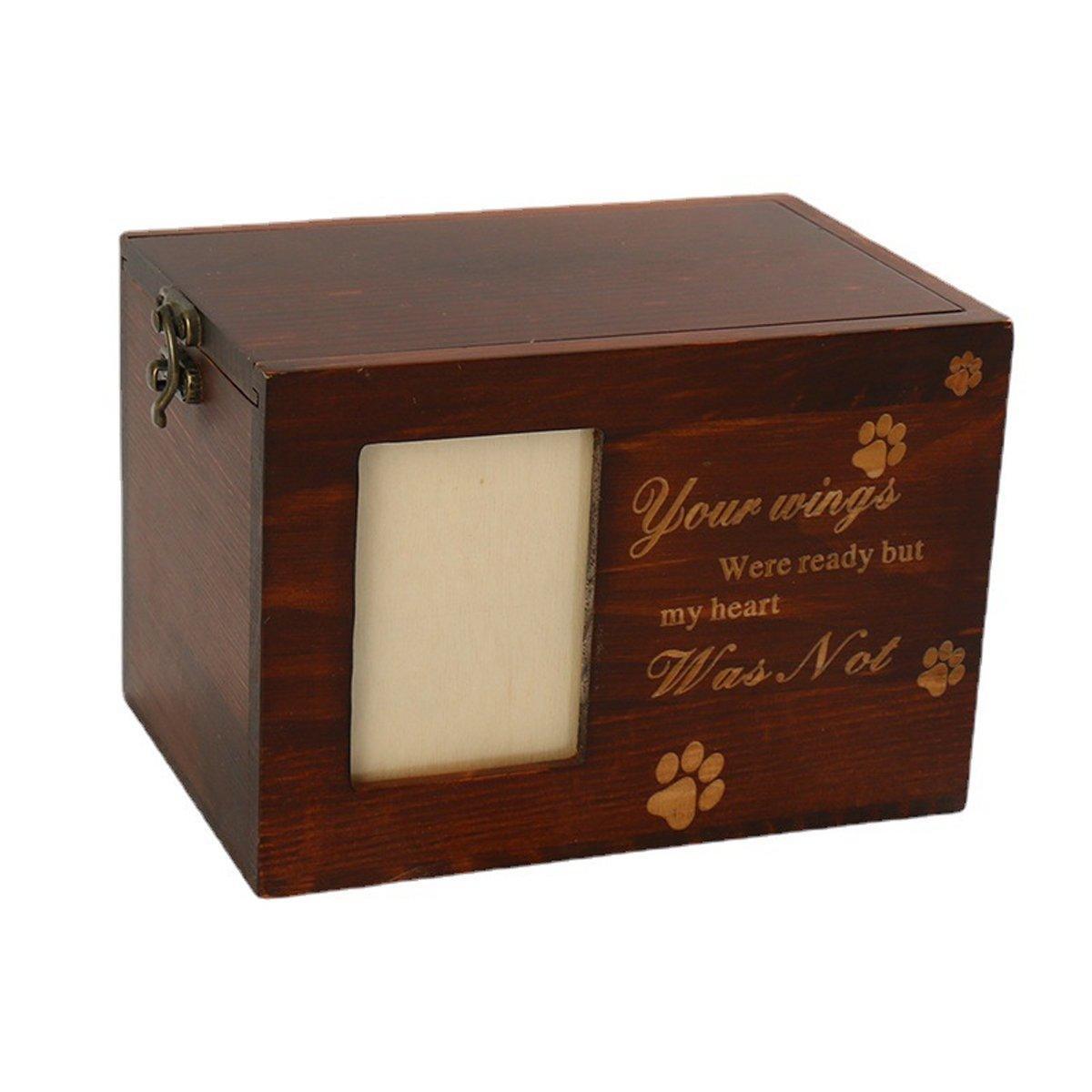 1x Wooden Pet Memorial Urn For Ashes With Photo Frame Cat/Dog Memory Box Keepsak - Black V528-PETURN-BLACK-155064