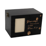 1x Wooden Pet Memorial Urn For Ashes With Photo Frame Cat/Dog Memory Box Keepsak - Black V528-PETURN-BLACK-155064