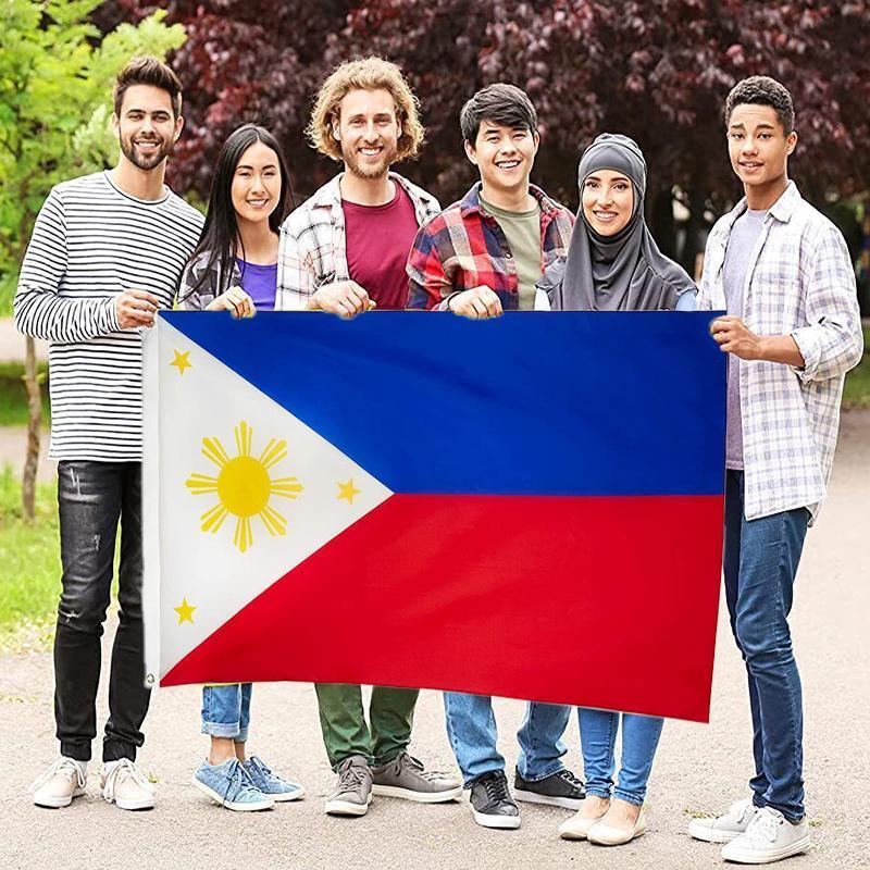 Large Philippines Flag 90 x 150 cm Outdoor Indoor Polyester with Eyelets V528-PHILIPPINEFLAG-10316