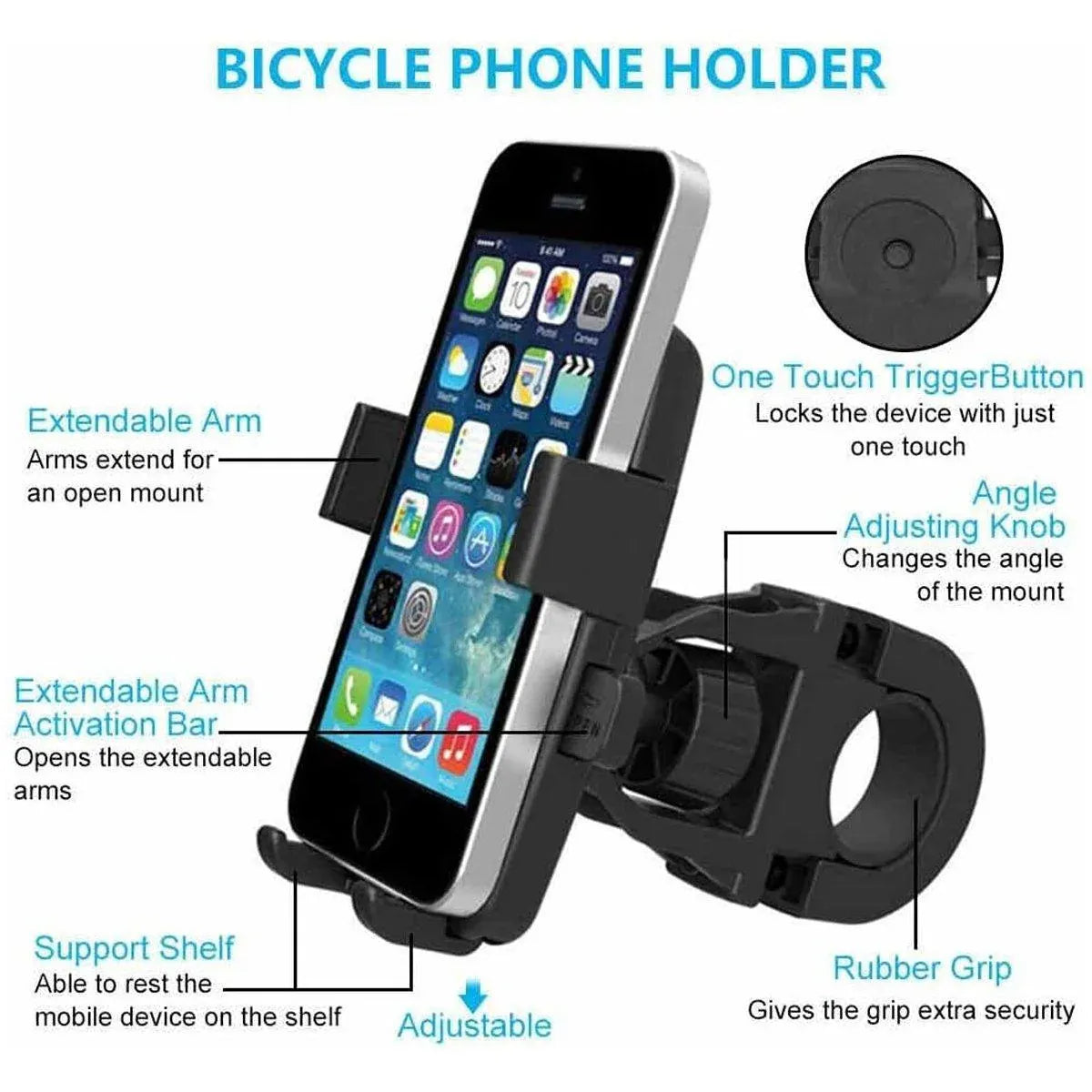 360 Degree Rotation Phone Holder Handlebar Mount for Motorcycle and Bicycle V528-PHONE-HOLDER-318569