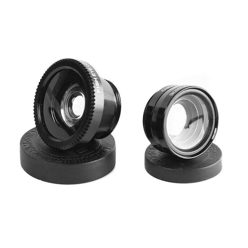 Wide Angle Macro Fisheye Phone Camera Lens Kit For Iphone Samsung Black V528-PHONECAMERA-309802