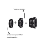 Wide Angle Macro Fisheye Phone Camera Lens Kit For Iphone Samsung Black V528-PHONECAMERA-309802
