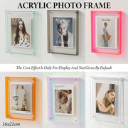 Acrylic Photo Frame Double-Sided Clear Display with Screw Mount - 16x21cm - Green V528-PHOTO-GREEN-376154