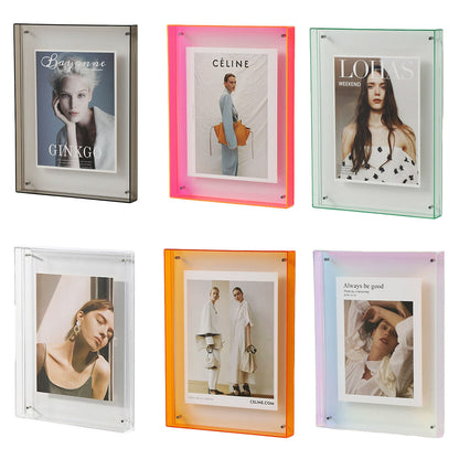 Acrylic Photo Frame Double-Sided Clear Display with Screw Mount - 16x21cm - Green V528-PHOTO-GREEN-376154
