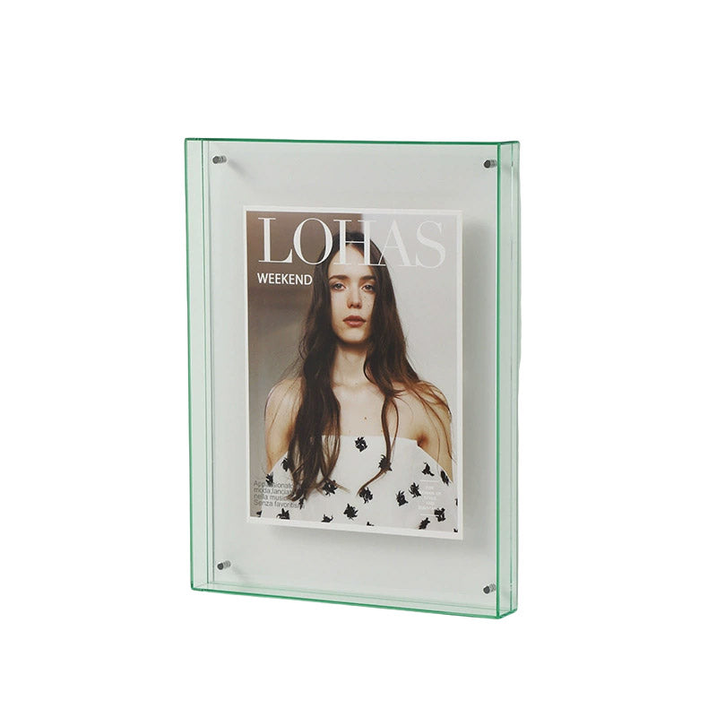 Acrylic Photo Frame Double-Sided Clear Display with Screw Mount - 16x21cm - Green V528-PHOTO-GREEN-376154
